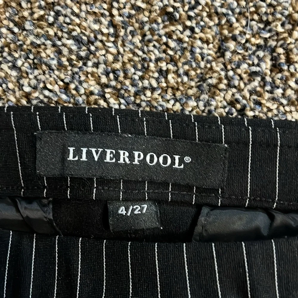 Liverpool black pinstripe stretch waist trousers pants size 4 size 27